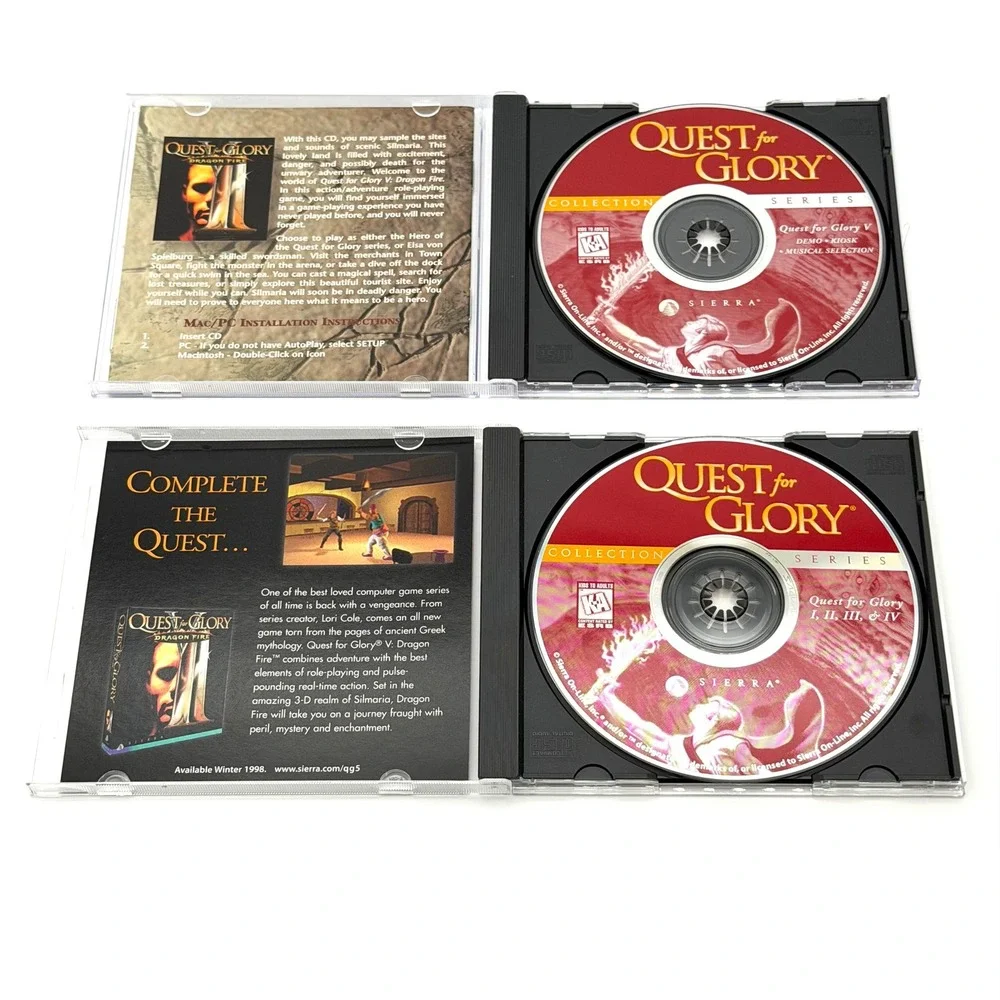 Quest for Glory Collection PC Game 1997 Vintage Big Box Sierra Anthology CD